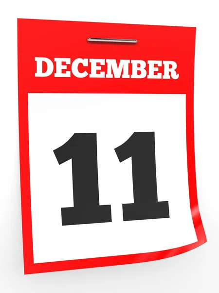 Den 11 december. Kalender på vit bakgrund. — Stockfoto