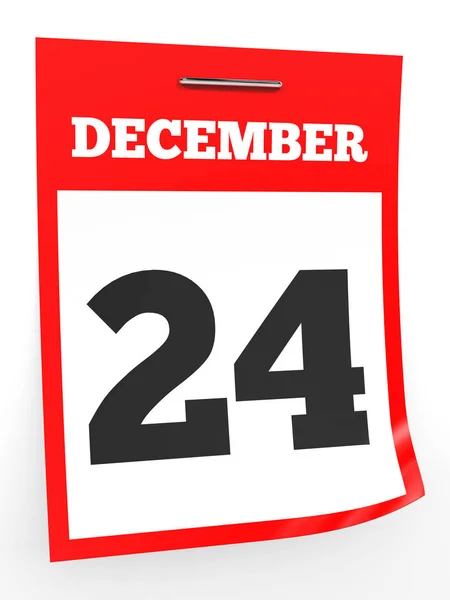 24 grudnia. Kalendarz na białym tle. — Zdjęcie stockowe