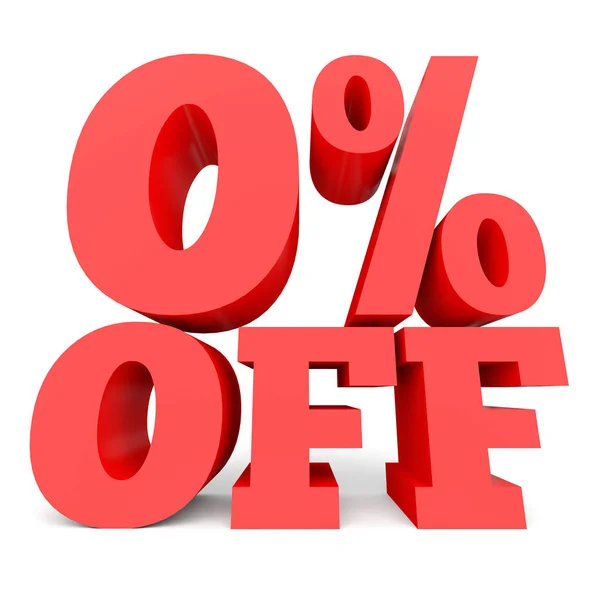 Zero percent off. Discount 0 %. — Stock Photo, Image