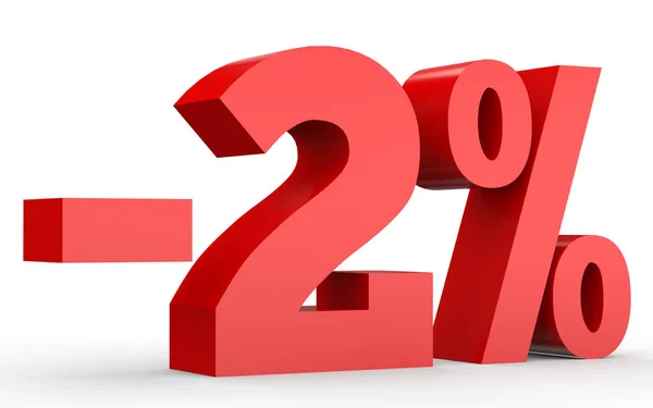 Minus two percent. Discount 2 %. — Zdjęcie stockowe