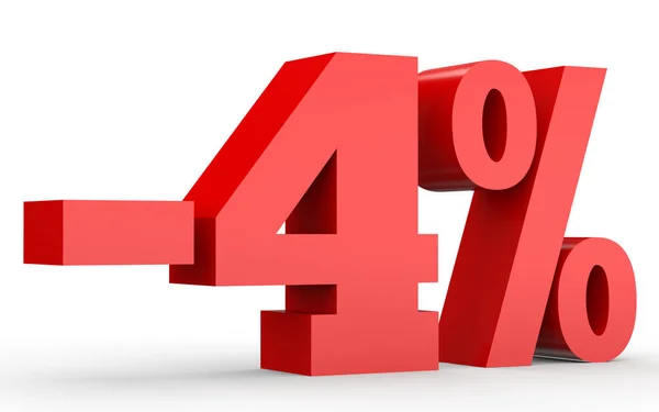 Minus four percent. Discount 4 %. — Stock Photo, Image