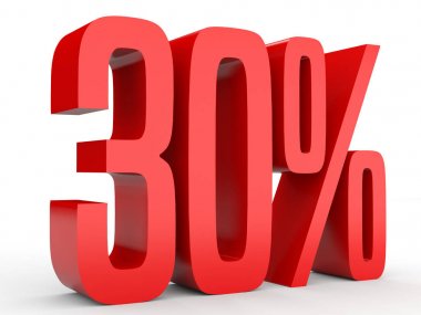 Thirty percent off. Discount 30 %.