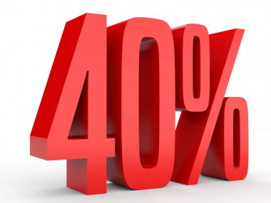 Forty percent off. Discount 40 %.