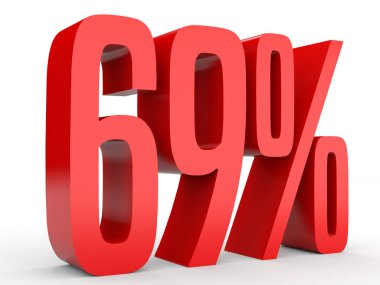 Sixty nine percent off. Discount 69 %.