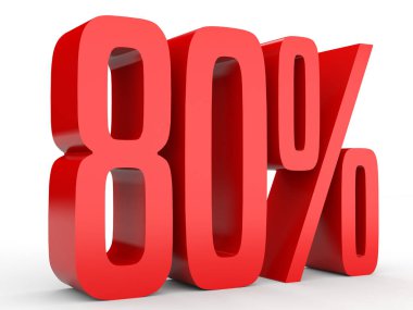 Eighty percent off. Discount 80 %.