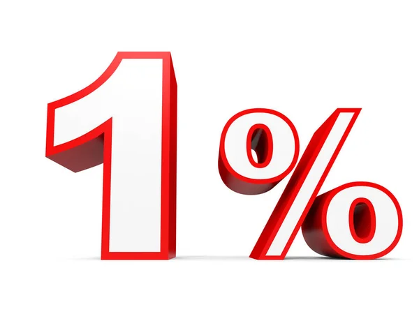 Ein Prozent Ermäßigung. Rabatt 1%. — Stockfoto