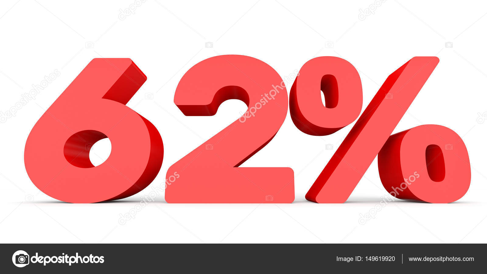 Sixty Two Percent Off Discount 62 Stock Photo ICreative3D