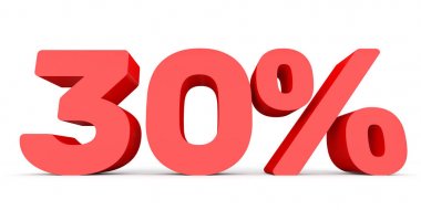 Thirty percent off. Discount 30 %.