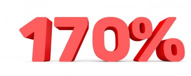Yüz yetmis yüzde. %170. 3D çizim.
