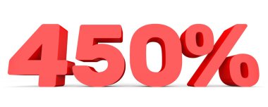 Dört yüz elli yüzde. %450. 3D çizim.