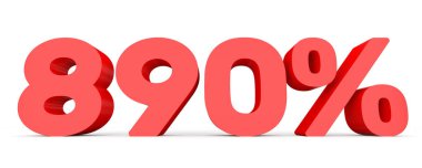 Sekiz yüz doksan yüzde. %890. 3D çizim.