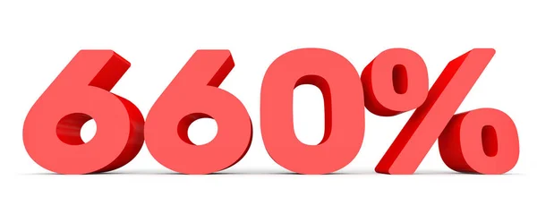 Sześciu sto sześćdziesiąt procent. 660%. ilustracja 3D. — Zdjęcie stockowe