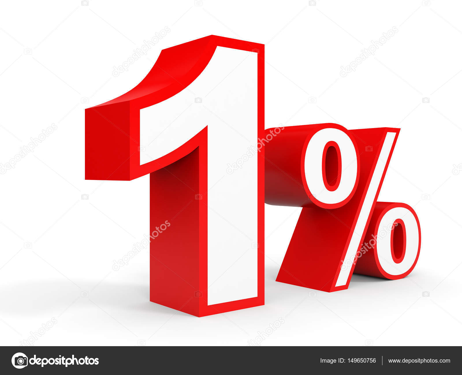 Uno por ciento de descuento. Descuento 1% . — Foto de stock #149650756 ©  iCreative3D, image size:1600x1300