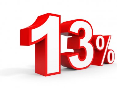 Thirteen percent off. Discount 13 %.