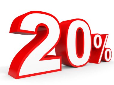Twenty percent off. Discount 20 %.