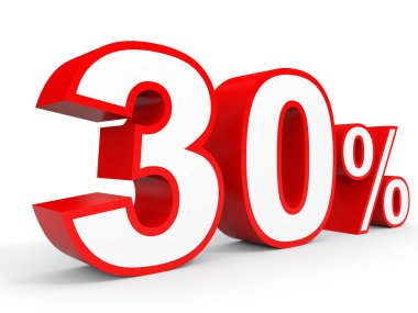 Thirty percent off. Discount 30 %.