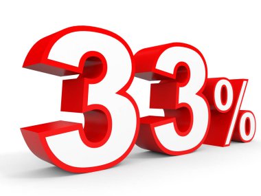 Thirty three percent off. Discount 33 %.