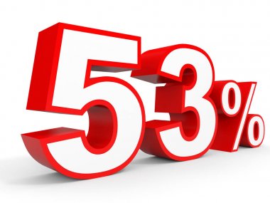 Fifty three percent off. Discount 53 %.