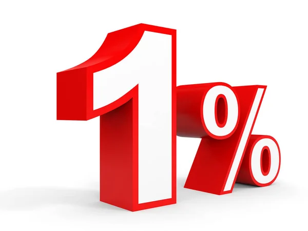 Um por cento de desconto. Desconto 1% . — Fotografia de Stock