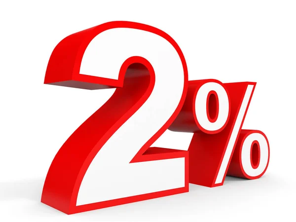 Two percent off. Discount 2 %. — Zdjęcie stockowe