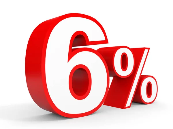 Six percent off. Discount 6 %. — ストック写真