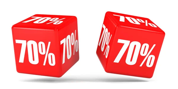 Seventy percent off. Discount 70 %. Red cubes. — Stock Photo, Image