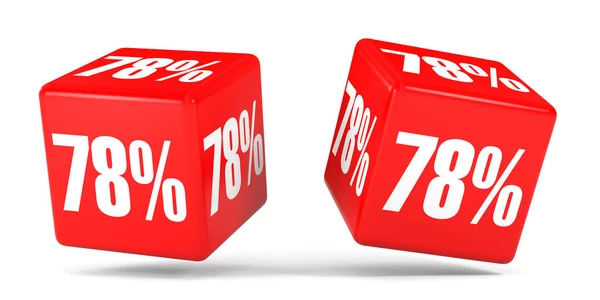 Seventy eight percent off. Discount 78 %. Red cubes. — Stock Photo, Image