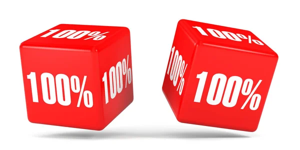 Cien por ciento de descuento. Descuento del 100%. Cubos rojos . — Foto de Stock