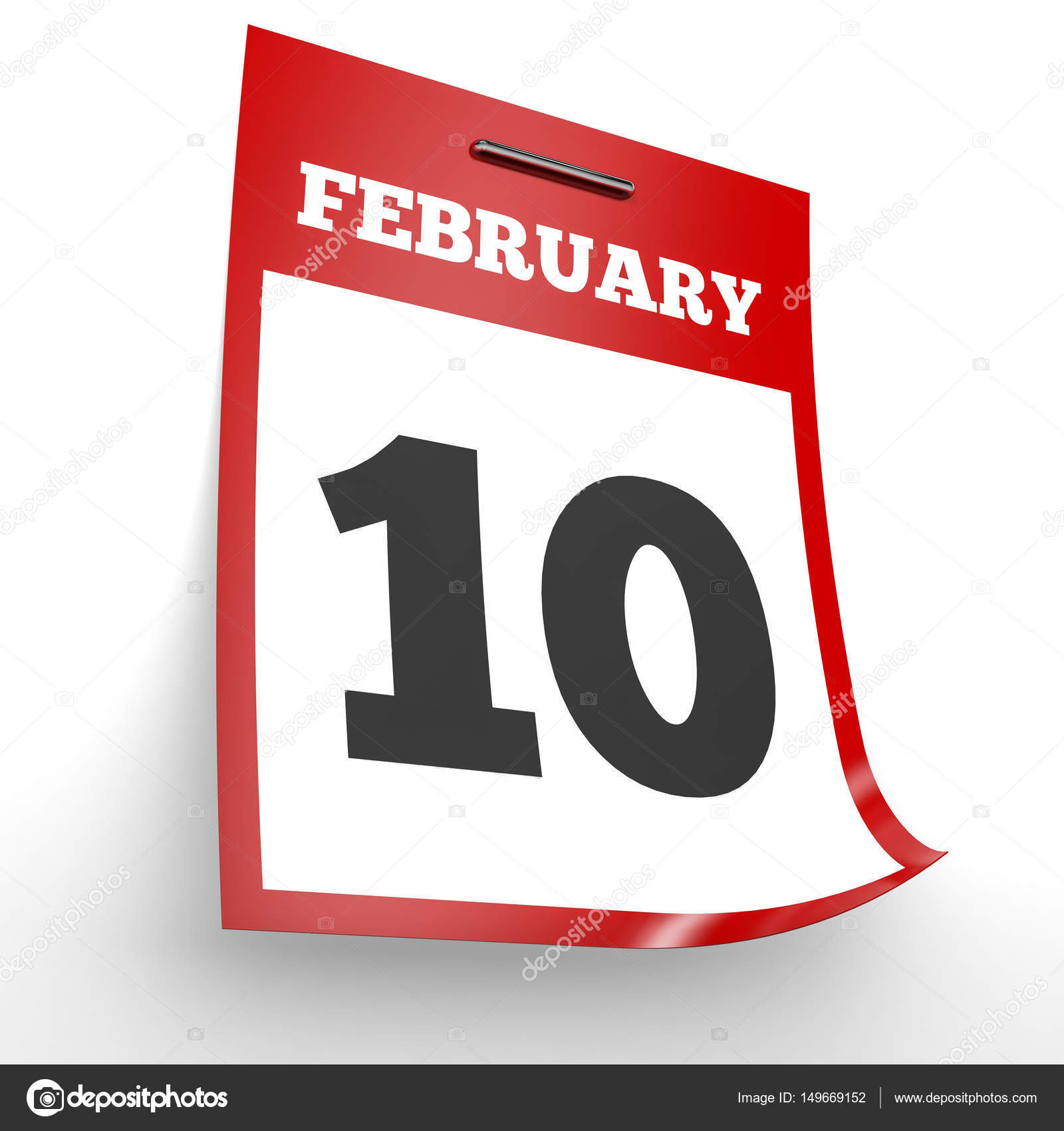 2 月10 日 白色背景上的日历 图库照片 C Icreative3d 2 月10 日 白色背景上的日历 图库照片 C Icreative3d