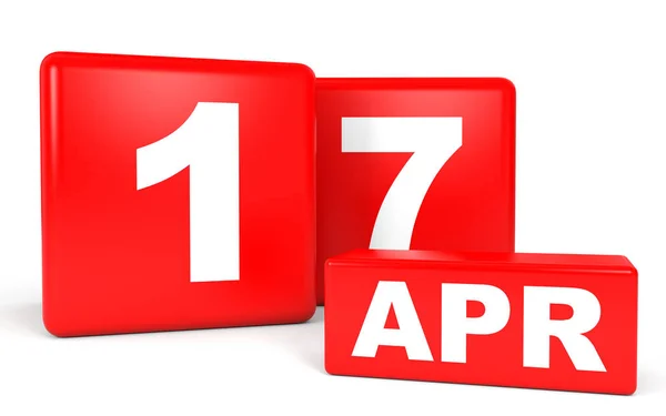 April 17. Calendar on white background. — Stock Photo, Image