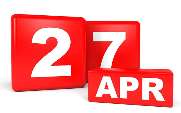 April 27. Calendar on white background. — Stock Photo, Image