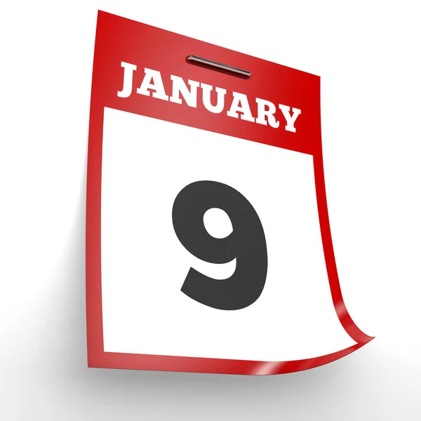 8 january calendar sheet with red pin. — Stock Photo © iCreative3D #89665998