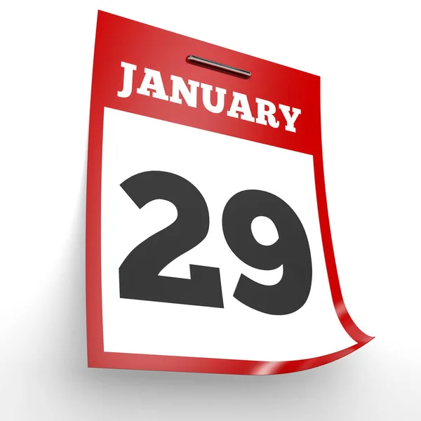 29 januari. Kalender op witte achtergrond. — Stockfoto