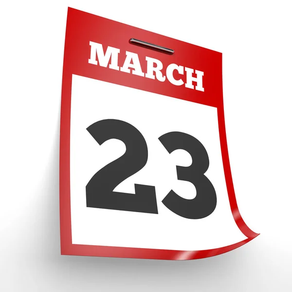 March 23. Calendar on white background. — Stock Photo, Image