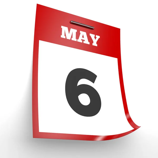 May 6. Calendar on white background. — Stock Photo, Image