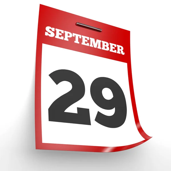 29 settembre. Calendario su sfondo bianco . — Foto Stock