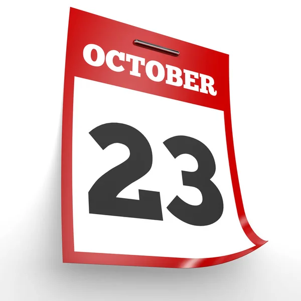October 23. Calendar on white background. — Stock Photo, Image