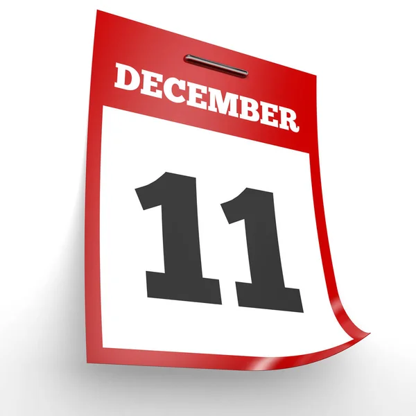 11 dicembre. Calendario su sfondo bianco . — Foto Stock