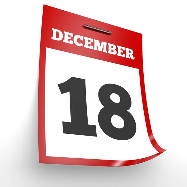 Calendar on white background. 18 December. — Stock Photo © iCreative3D  #44513995