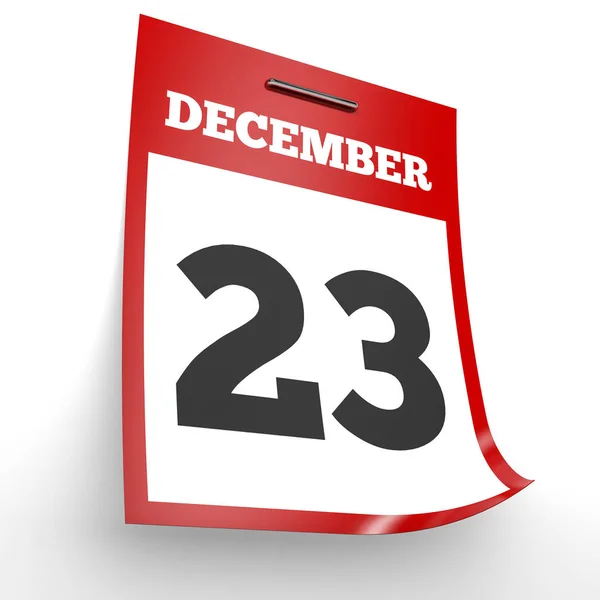 23 de diciembre. Calendario sobre fondo blanco . —  Fotos de Stock