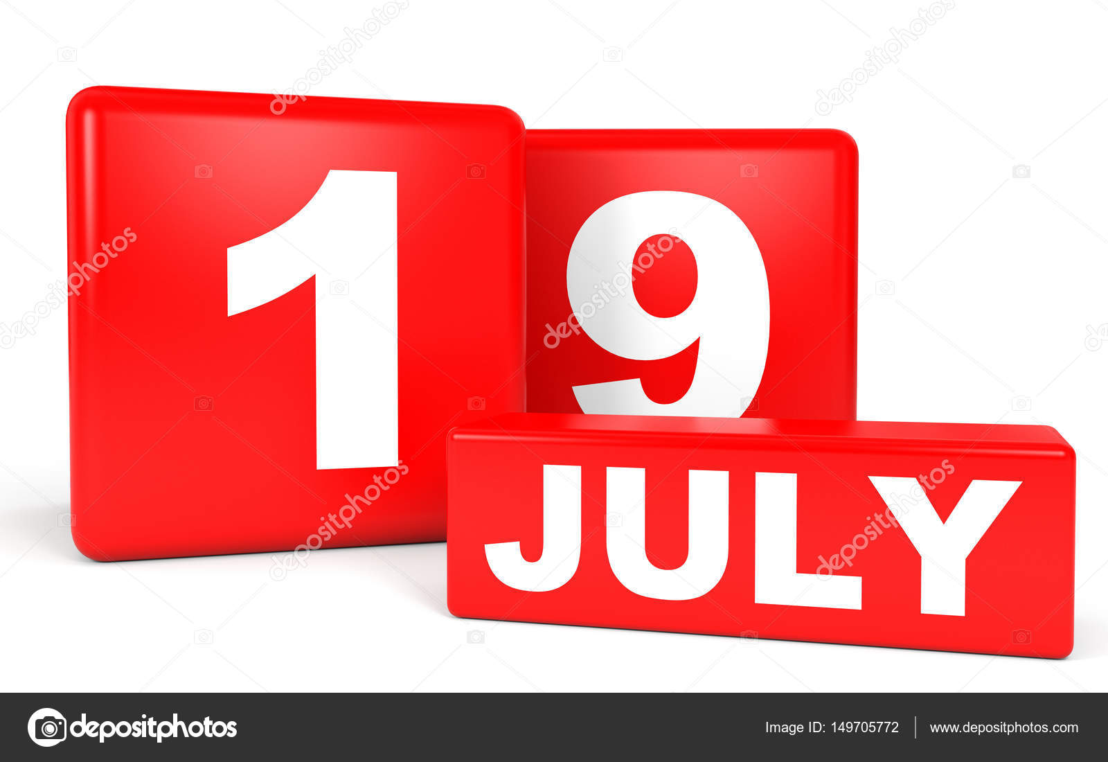 July 19. Calendar on white background. — Stock Photo © iCreative3D #149705772