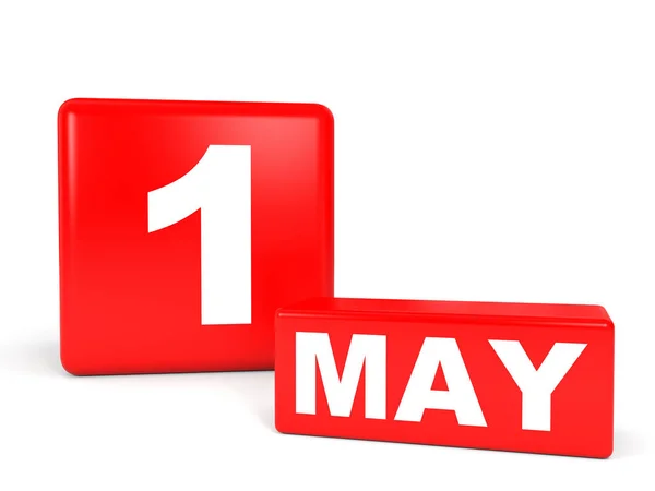 May 1. Calendar on white background. — Stock Photo, Image