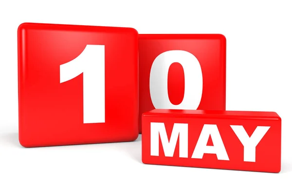 May 10. Calendar on white background. — Stock Photo, Image