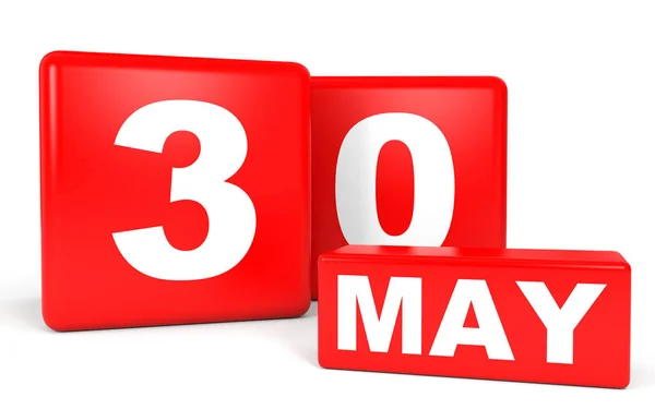 30 de mayo. Calendario sobre fondo blanco . — Foto de Stock