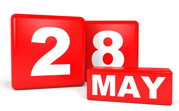 28. Mai Kalender auf weißem Hintergrund. — Stockfoto