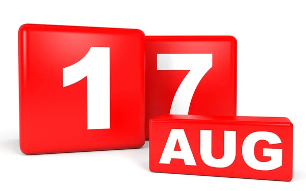 17 августа. календарь на белом фоне . — стоковое фото