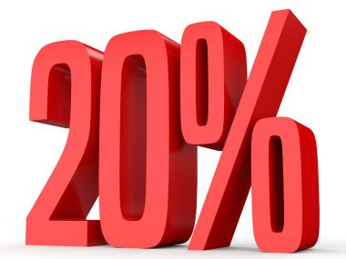 Twenty percent off. Discount 20 %.