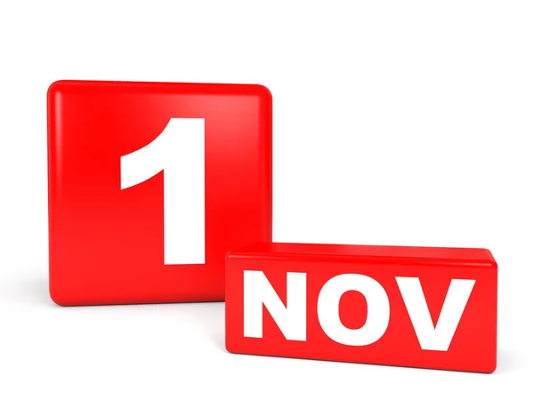 November 1. Calendar on white background. — Stock Photo, Image