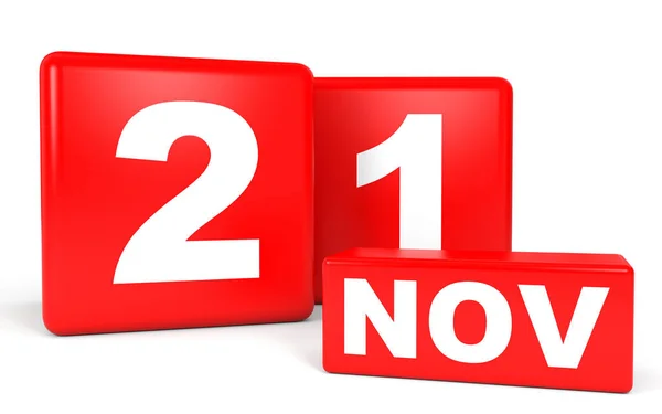 21 ноября. календарь на белом фоне . — стоковое фото