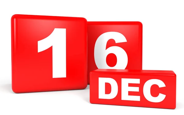 16 de Dezembro. Calendário sobre fundo branco . — Fotografia de Stock